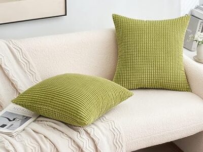Zestaw 2 poszewek na poduszki | 40x40 cm | MIULEE | Trawiasta zieleń