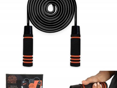 Skakanka nylonowa Phoenix Fitness 1 cm czarny