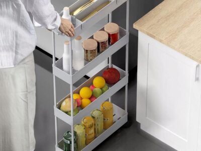 Wózek do przechowywania | 4 poziomowy | na kółkach | szary | SPACEKEEPER